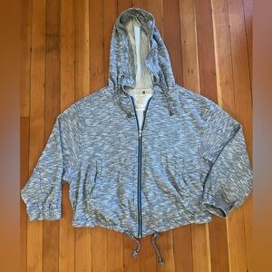 Free People heathered gray cropped zip up hoodie
